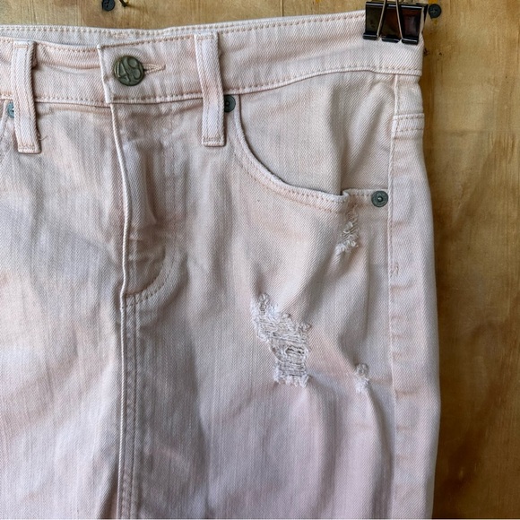 AG Adriano Goldschmied Pink Distressed Denim Mini Skirt - Picture 8 of 16